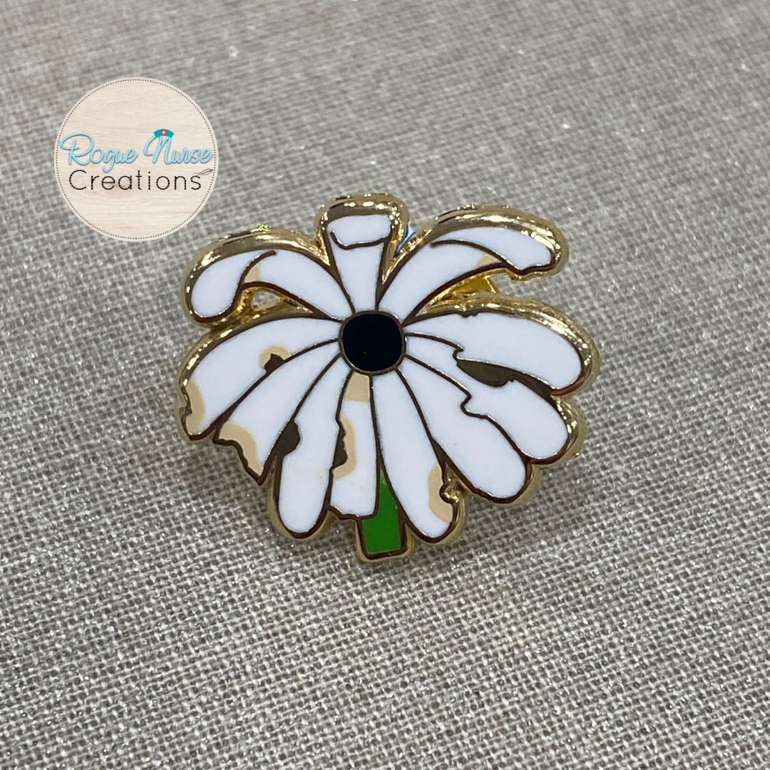 The WILTED Daisy™ Original Design With a Black Center, an Enamel Pin For The Ordinary Nurse! Humorous Nurse Gift, Original Design