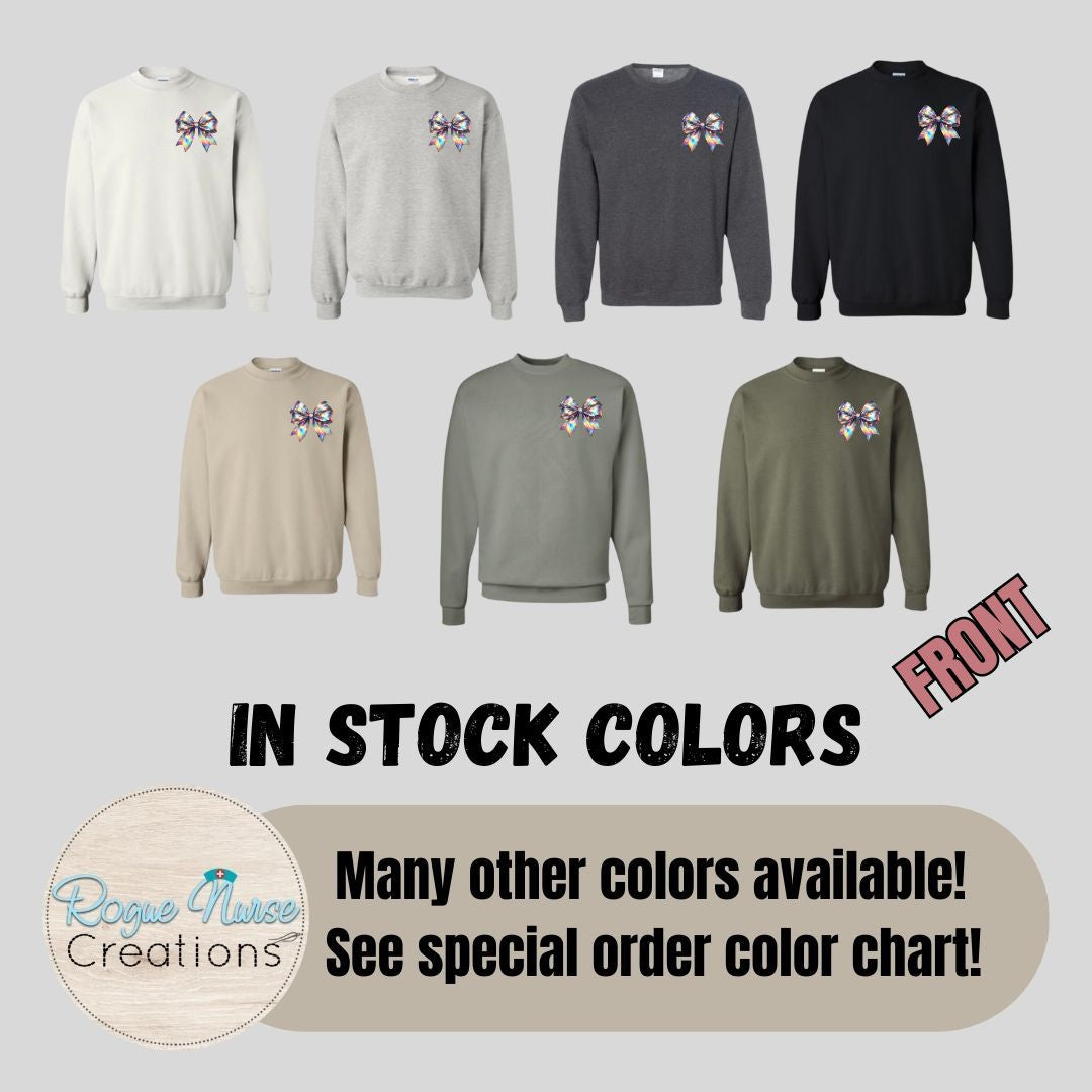 Pastel Santa Graphic Sweatshirt, Iridescent looking Santa Graphic, Nurse Crew Pullover, Nurse Gift, Cute Christmas Saint Nick Sweatshirt