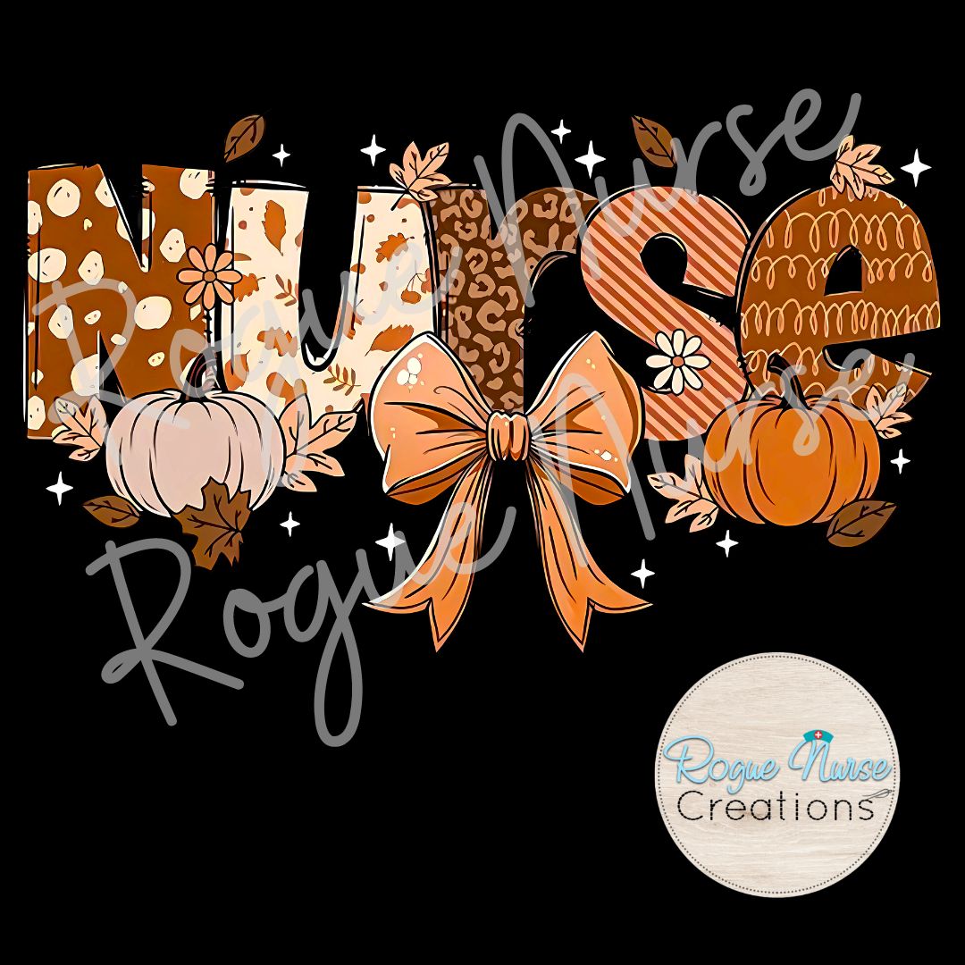 Fall Nurse Graphic Pullover Sweatshirt With Fall Elements and Colors, Cute Fall Nurse Sweatshirt, Nurse Gift, Cozy Nurse Pullover.