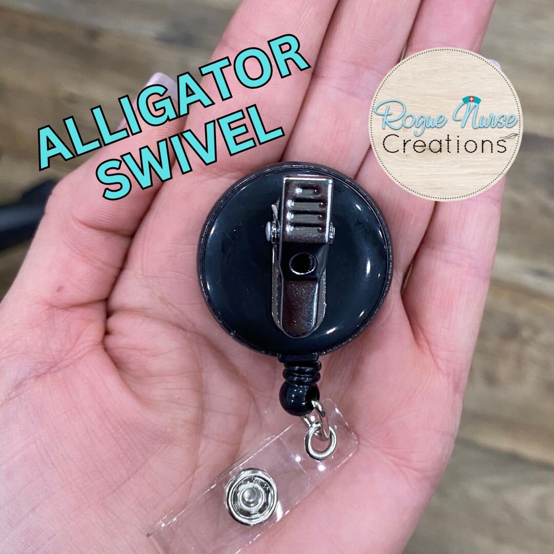 The WILTED Daisy™ Original Design With a Black Center, BUTTON Retractable Badge Reel With WHITE Background. Humorous Ordinary Nurse Gift