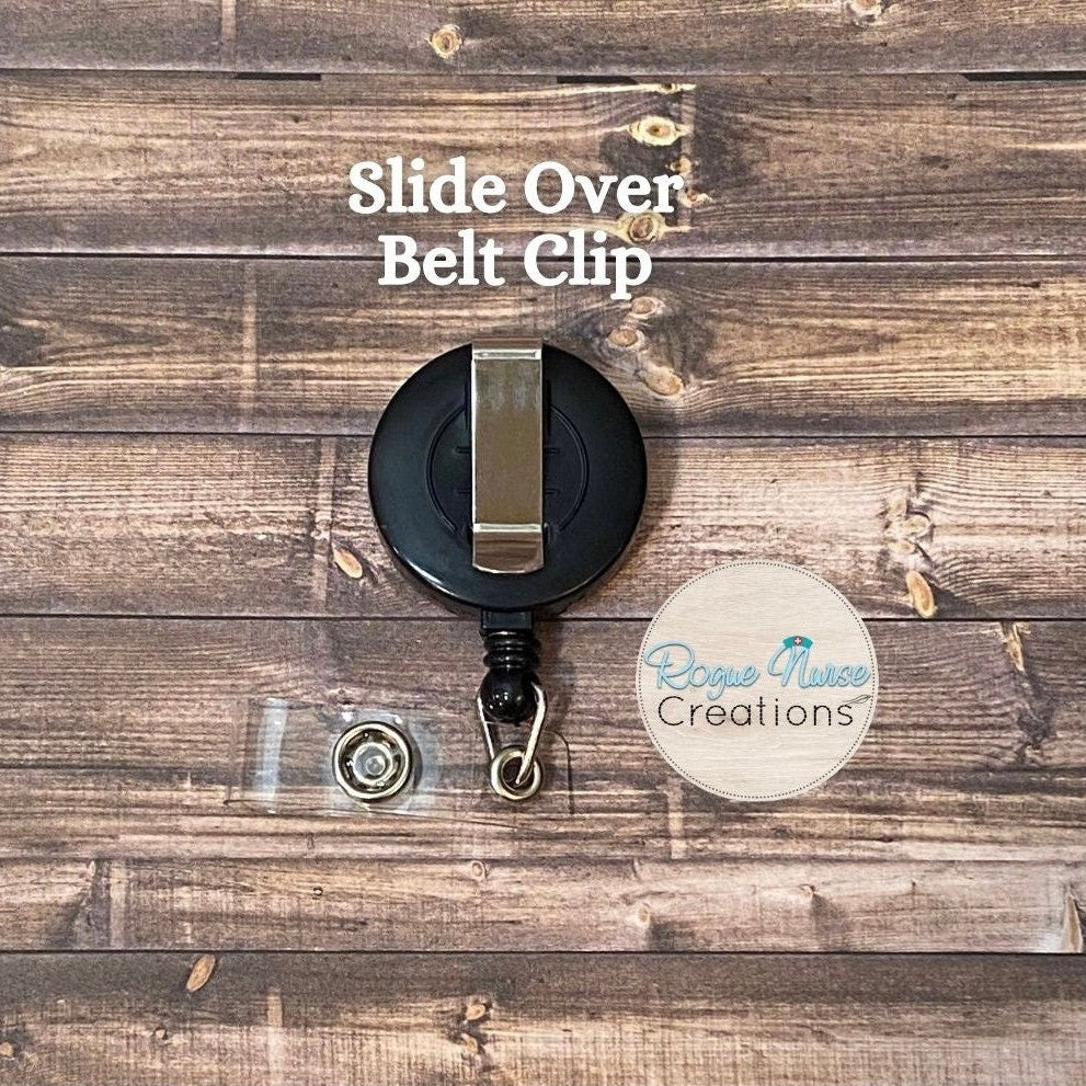 Black Cloud Charcoal Glitter with Lightning Retractable Badge Reel, ID Holder Badge Reel