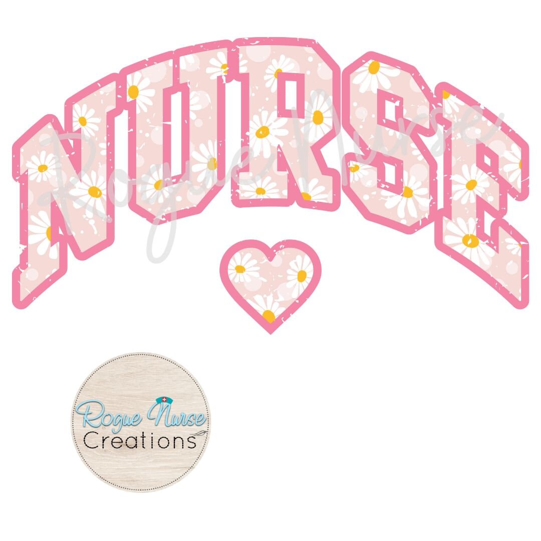 Nurse Graphic T-Shirt with a Distressed Pink floral Pattern. T-Shirt for Nurses, Nurse gift, Nurse Graphic T-Shirt