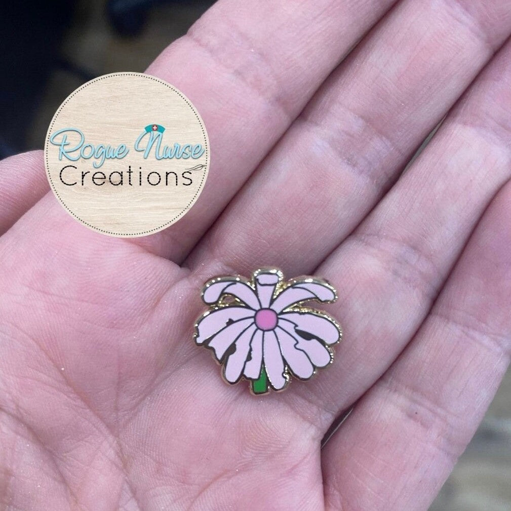 The Wilted Daisy™ PINK Edition an Enamel Pin For The Ordinary Nurse! Humerous Nurse Gift, Pink Wilted Daisy, Original Design But Pink