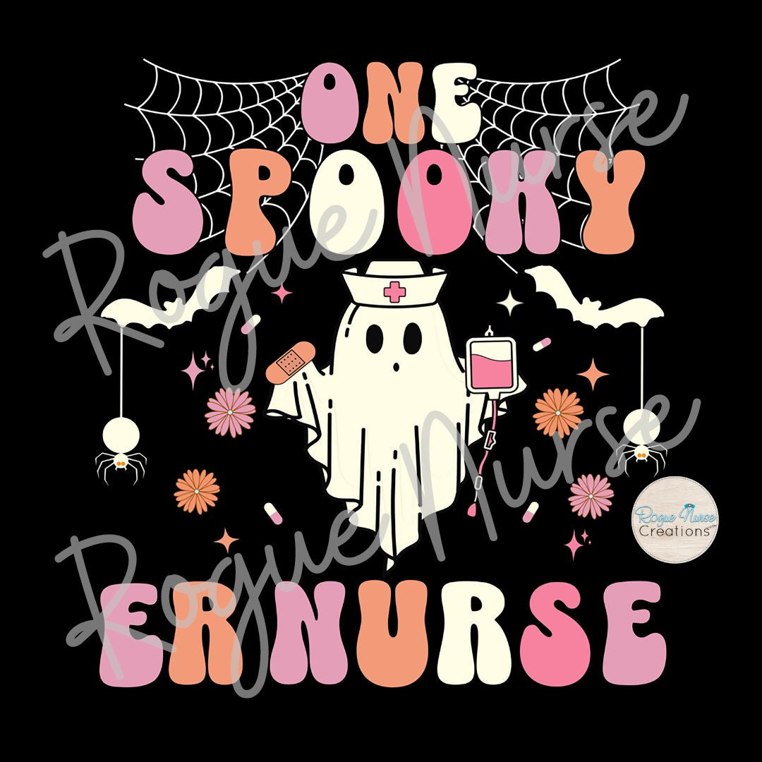 One Spooky Nurse Ghost Graphic T-Shirt, Nurse Crew T-Shirt, Nurse T-Shirt, Nurse Gift, Halloween Nurse Graphic T-Shirt, Cute Halloween Shirt