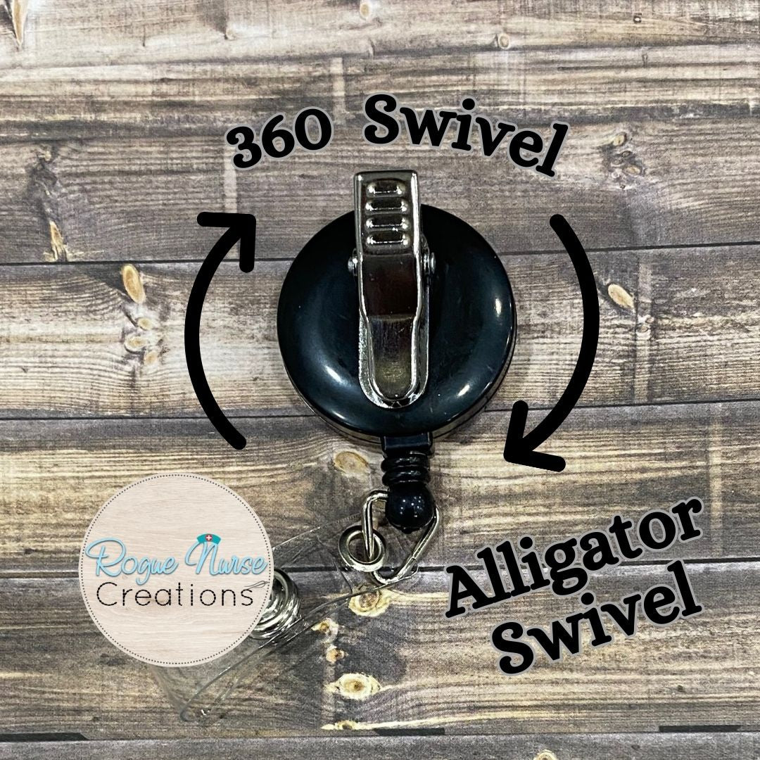 Chronic Over Thinker Brain BUTTON Style Retractable Badge Reel, Brain Nurse Badge Buddy, 1.5 Inch Button Badge Reel On Green Background