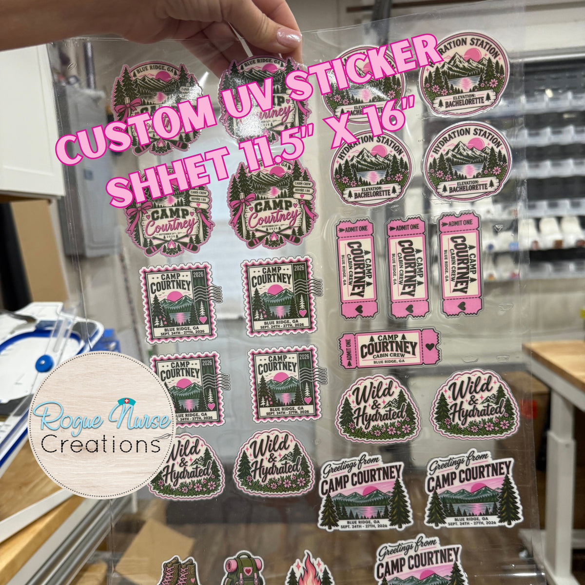 Custom UV Printed Stickers, Great For Water Bottles and Solid Surfaces