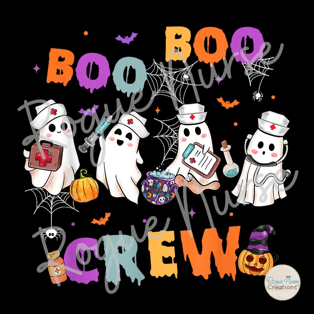 Boo Boo Crew Ghost Graphic T-Shirt, Nurse Crew T-Shirt, Nurse T-Shirt, Nurse Gift, Halloween Nurse Graphic T-Shirt, Cute Halloween Shirt