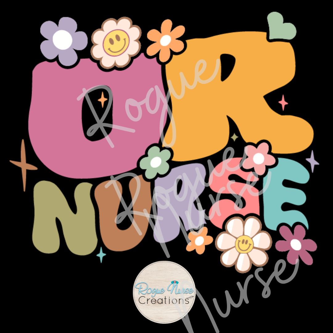 OR Nurse Graphic T-Shirt, Colorful Lettering, Graphic T-Shirt for Operating Room Nurses, OR Nurse T-Shirt, Nurse Gift