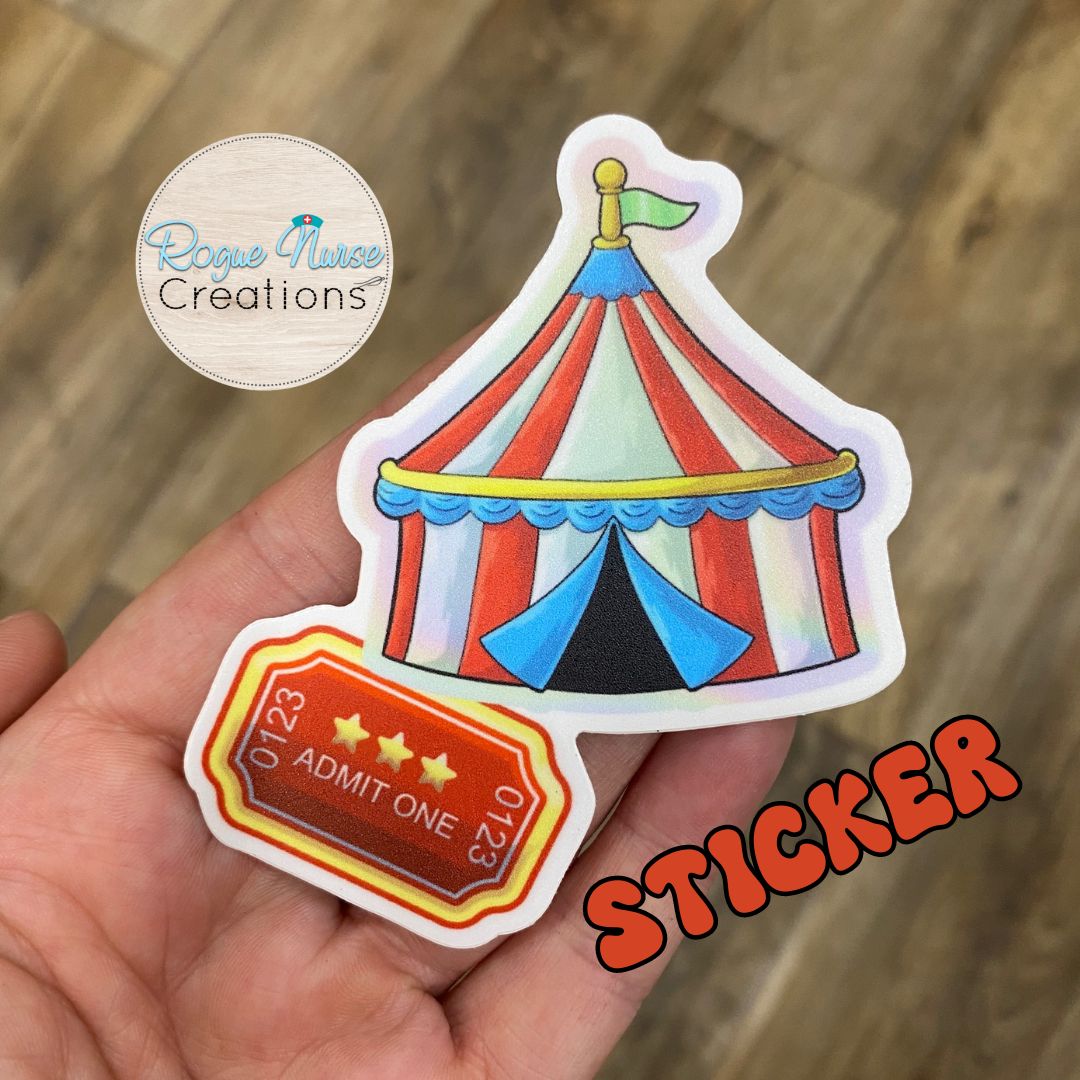 Circus Tent Matte Vinyl Sticker, Healthcare Staff Sticker, Funny Nurse Sticker, Gift for Nurses, Circus Job Sticker