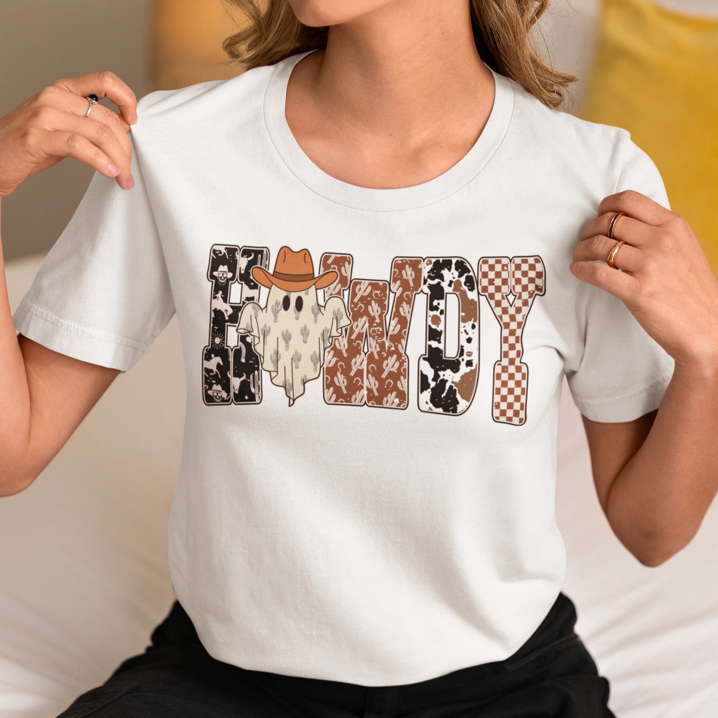 HOWDY Ghost Graphic T-Shirt, Fall Crew Shirt, Nurse Apparel, Gift, Halloween Shirt