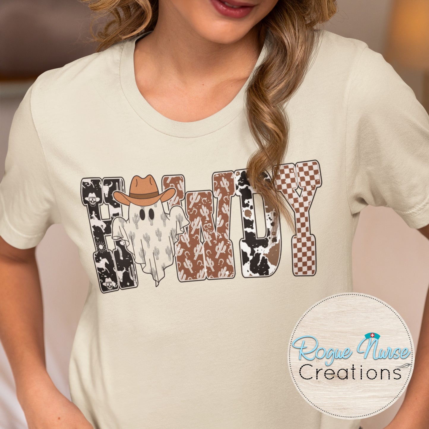 HOWDY Ghost Graphic T-Shirt, Fall Crew Shirt, Nurse Apparel, Gift, Halloween Shirt