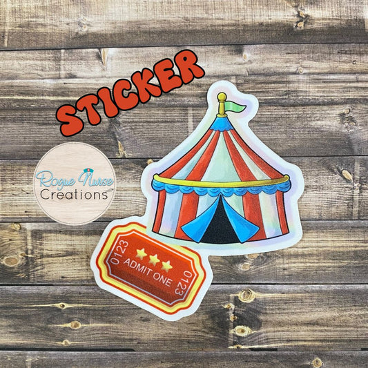 Circus Tent Matte Vinyl Sticker, Healthcare Staff Sticker, Funny Nurse Sticker, Gift for Nurses, Circus Job Sticker