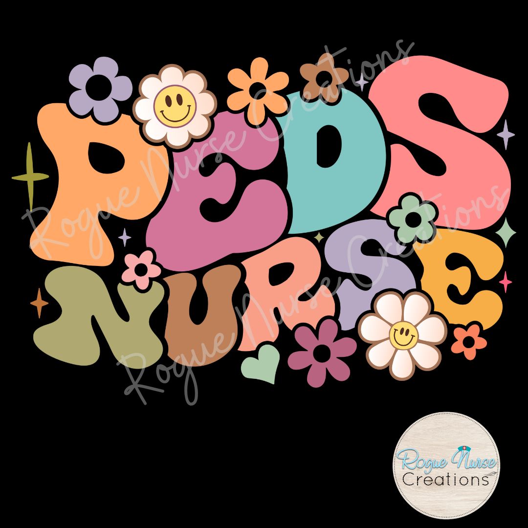 PEDS Nurse Graphic T-Shirt, Colorful Lettering, Graphic T-Shirt for Pediatric Nurses, Pediatric Nurse T-Shirt, Nurse Gift