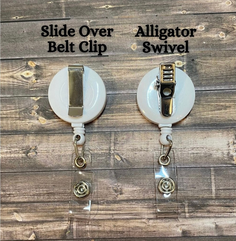 Capybara in a Yellow Duck Floaty Retractable Badge Reel, UV Printed on Silver Glitter Acrylic