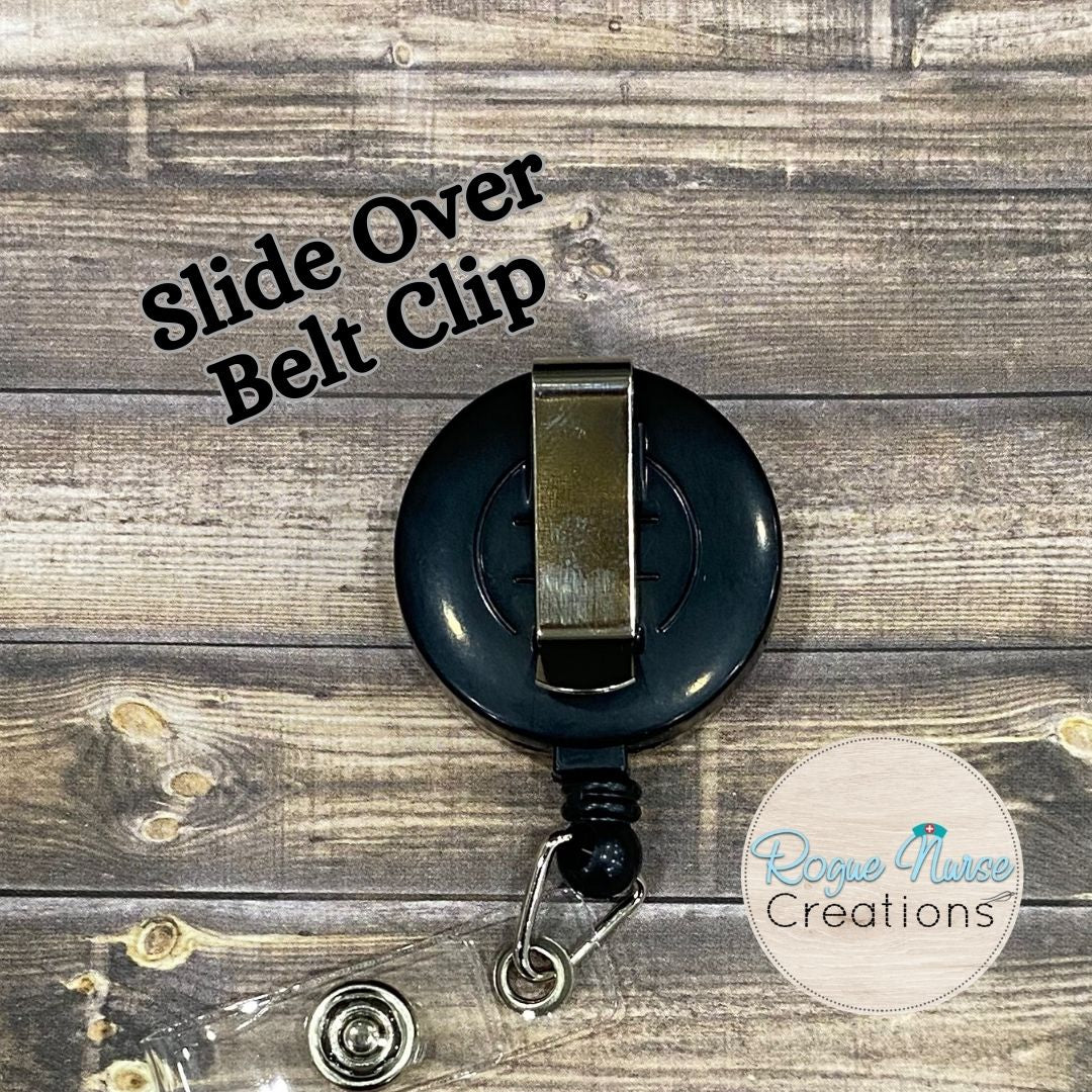 Yee-Claw Cowboy Crab Retractable Badge Reel, UV Printed on Peal Acrylic. Crabby Cowboy Badge Holder