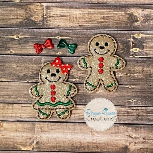 Gingerbread Girl or Boy, Holiday, Christmas, Retractable Badge Reel, Badge Holder